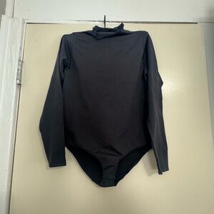 SKIMS Black Mock Neck Long Sleeve Bodysuit